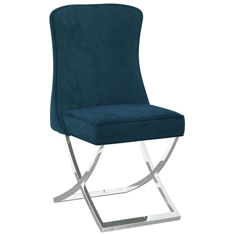 

Silla de comedor terciopelo acero inoxidable azul 53x52x98 cm