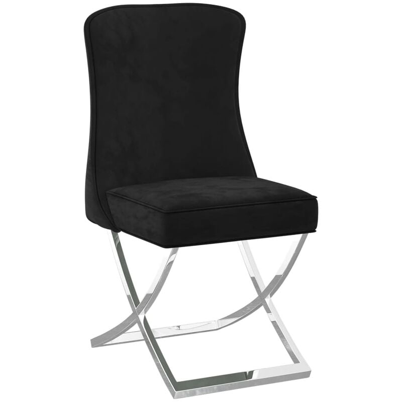 

Silla de comedor terciopelo acero inoxidable negro 53x52x98 cm
