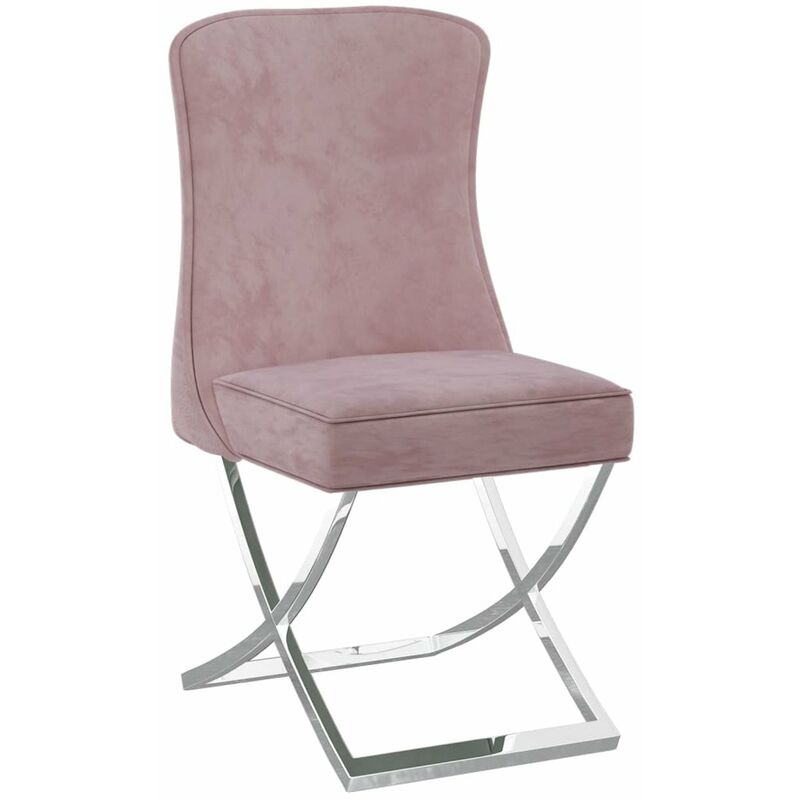 

Happyshopping - Silla de comedor terciopelo acero inoxidable rosa 53x52x98 cm