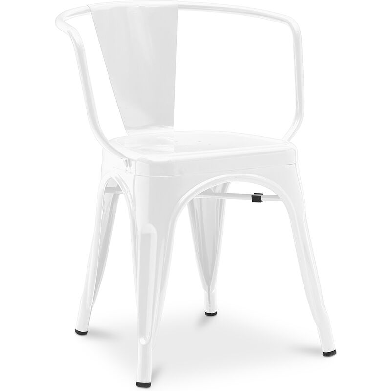 

Silla de comedor Stylix con Reposabrazos Diseño Industrial en Acero - New Edition Blanco Acero