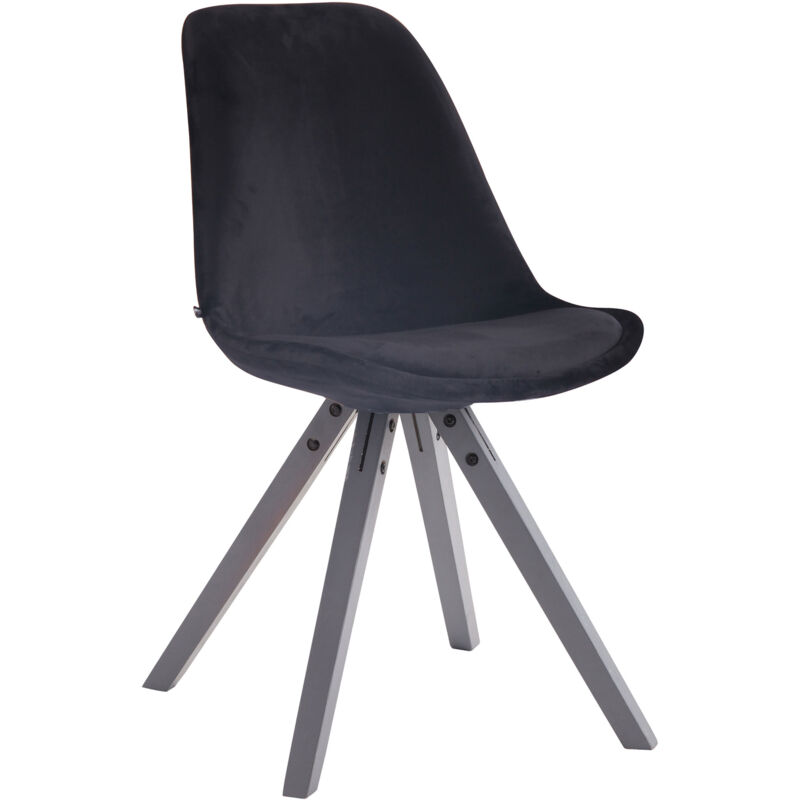 

CLP - Silla De Comedor Toulouse Square En Terciopelo Negro Gris