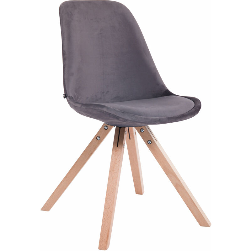 

CLP - Silla De Comedor Toulouse Square En Terciopelo Gris oscuro Natural (roble)