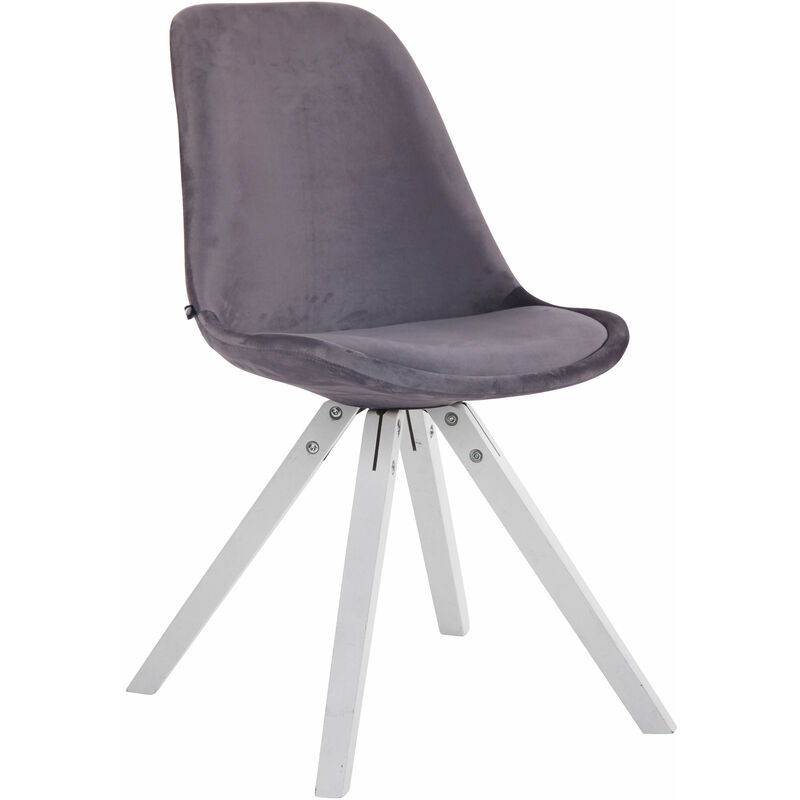 

CLP - Silla De Comedor Toulouse Square En Terciopelo Gris oscuro Blanco (roble)