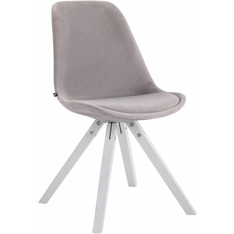 

CLP - Silla De Comedor Toulouse Square En Terciopelo Gris Blanco (roble)