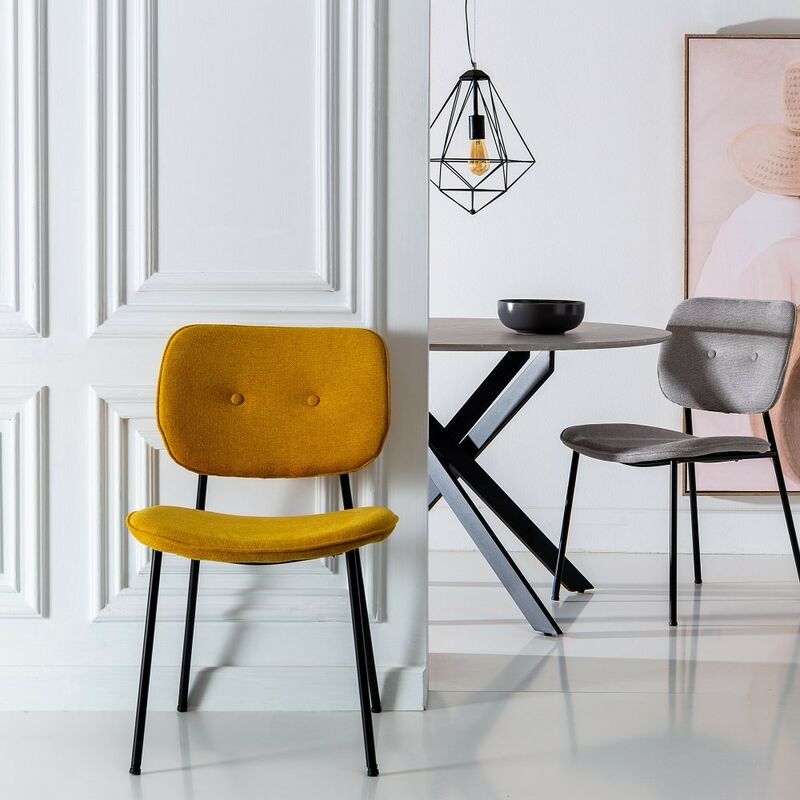 

Fanmuebles - Silla de comedor vintage Málaga tapizado Amarillo