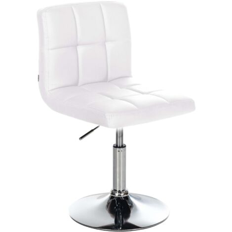Silla de comedor x1 con respaldo asiento giratorio 360° altura regulable PVC blanco estructura de metal 100005554