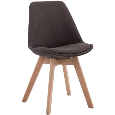 Silla de comedor x1 diseño escandinavo en tela gris oscuro y base de 4 patas en madera clara 100003271
