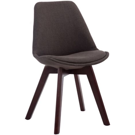Silla de comedor x1 diseño escandinavo en tela gris oscuro y base de 4 patas en madera marrón 100003302