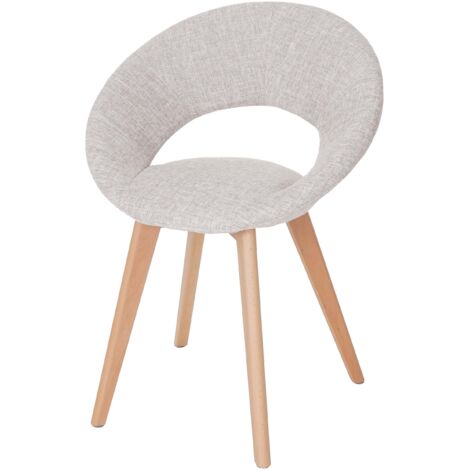 Silla de comedor x1 diseño retro años 50 en tela crema/gris 040002393