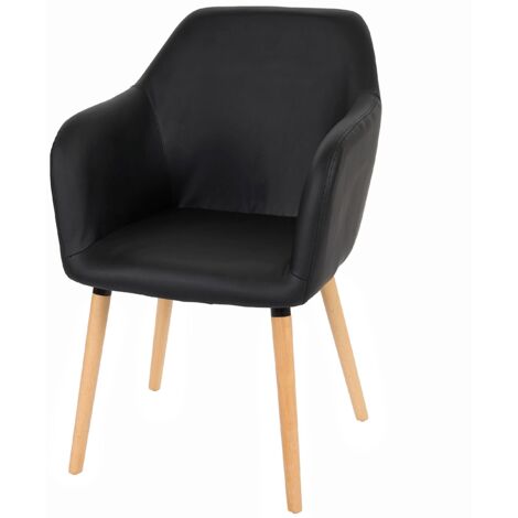 Silla de comedor x1 diseño retro en PVC negro pies ligeros 040002364