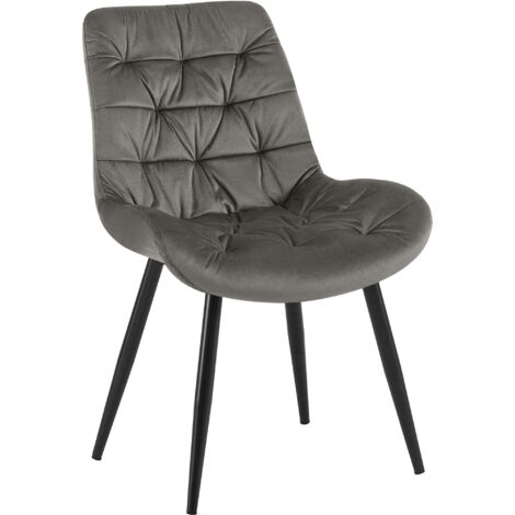 Silla de comedor x1 en terciopelo antracita con estructura de metal negro comodidad y elegancia atemporal 100007229