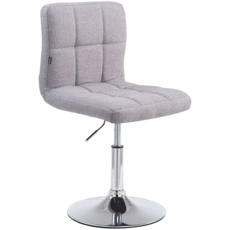 Silla de comedor x1 regulable en altura diseño moderno pespuntes decorativos en tela gris base metálica 100005496