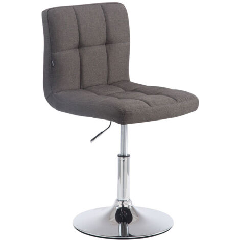 Silla de comedor x1 regulable en altura diseño moderno pespuntes decorativos en tela gris oscuro base metálica 100005497