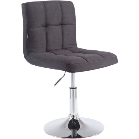 Silla de comedor x1 regulable en altura diseño moderno pespuntes decorativos en tela negra base metálica 100000567