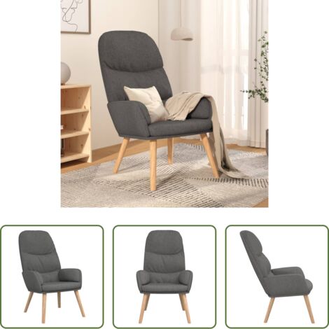 Silla de comodidad -  Sillón de relax de tela gris oscuro