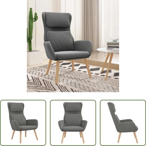 Silla de comodidad -  Sillón de relax de terciopelo gris oscuro