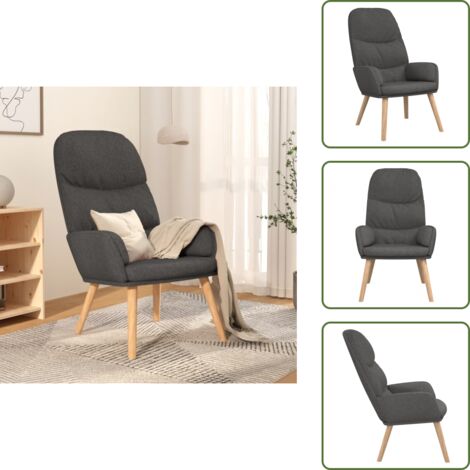 Silla de comodidad - vidaXL Sillón de relax de tela gris oscuro - Silla de descanso