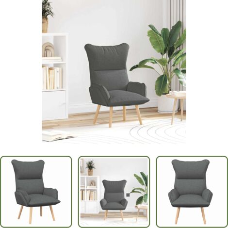 Silla de contrachapado -  sillón Gris oscuro 69 x 74 x 93 cm Tela y contrachapado