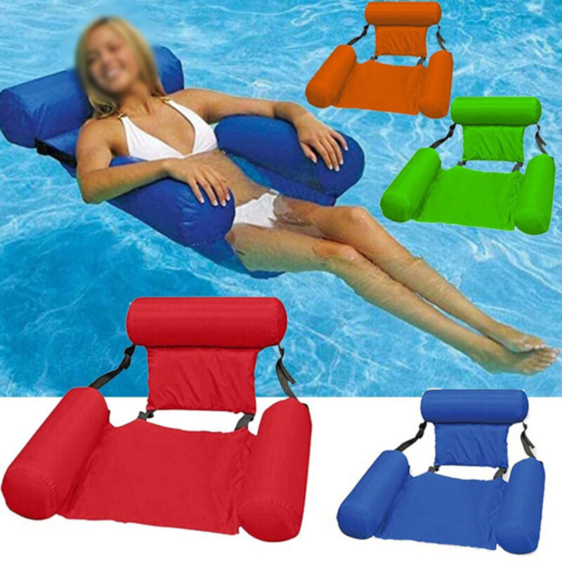 Trade Shop - Sedia A Sdraio Gonfiabile Amaca Per Mare Piscina Galleggiante Pieghevole 120Cm -