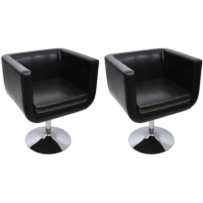 

Taburete de Cocina Cuero Sintético Negro 2 Unidades - Negro - Vidaxl
