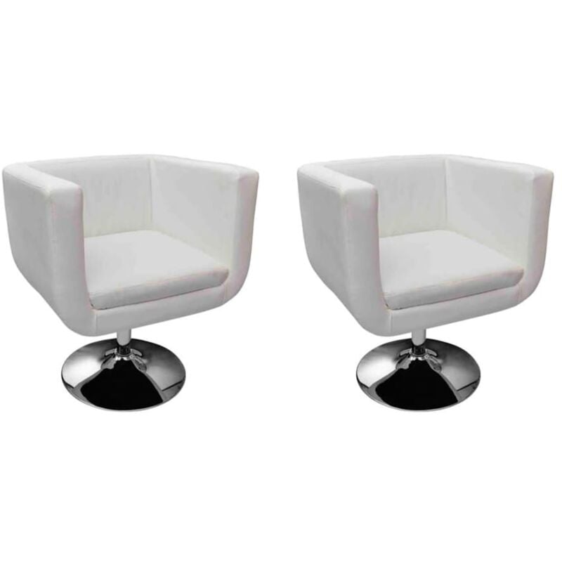 

vidaXL Taburete de Cocina Cuero Sintético Blanco 2 Unidades - Blanco