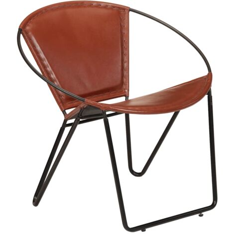 Silla de cuero genuino marrón