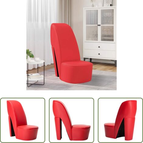 Silla de cuero sintético -  Sillón con forma de zapato de tacón cuero sintético rojo