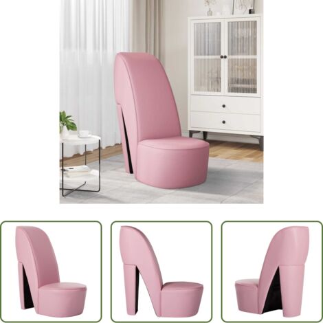 Silla de cuero sintético -  Sillón con forma de zapato de tacón cuero sintético rosa
