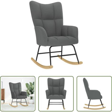 Silla de descanso -  Silla mecedora de tela gris oscuro
