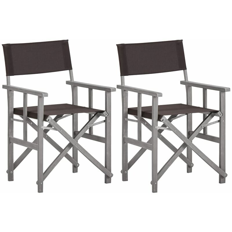 

vidaXL Sillas de Director 2 Unidades Madera Maciza de Acacia - Gris