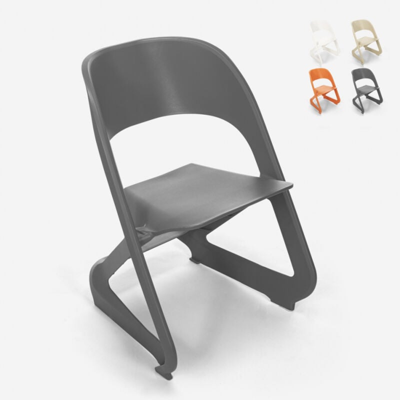 

Silla de diseño apilable para bares, fiestas y eventos públicos plástico Nest | Gris