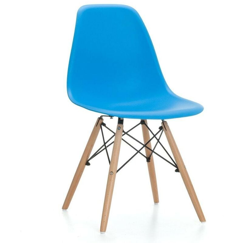 

Silla TOWER PP, madera, polipropileno azul
