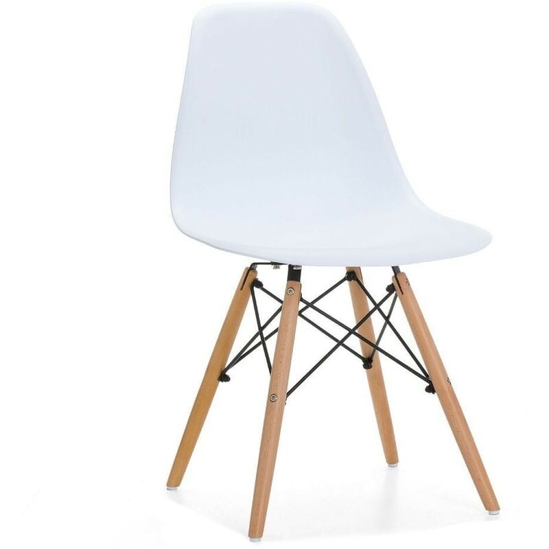 

Silla TOWER PP, madera, polipropileno blanco