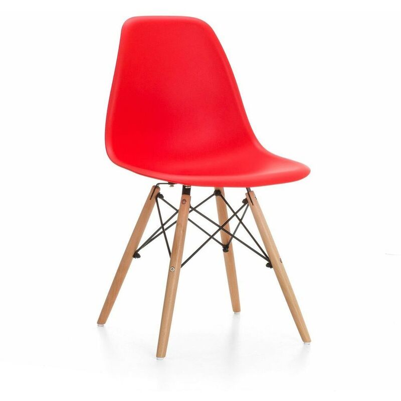 

Silla TOWER PP, madera, polipropileno rojo