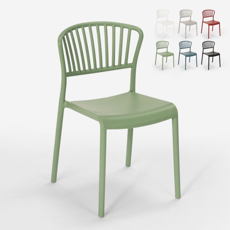 

Silla de diseño moderno de polipropileno para cocina al aire libre bar restaurante Vivienne | Verde oscuro