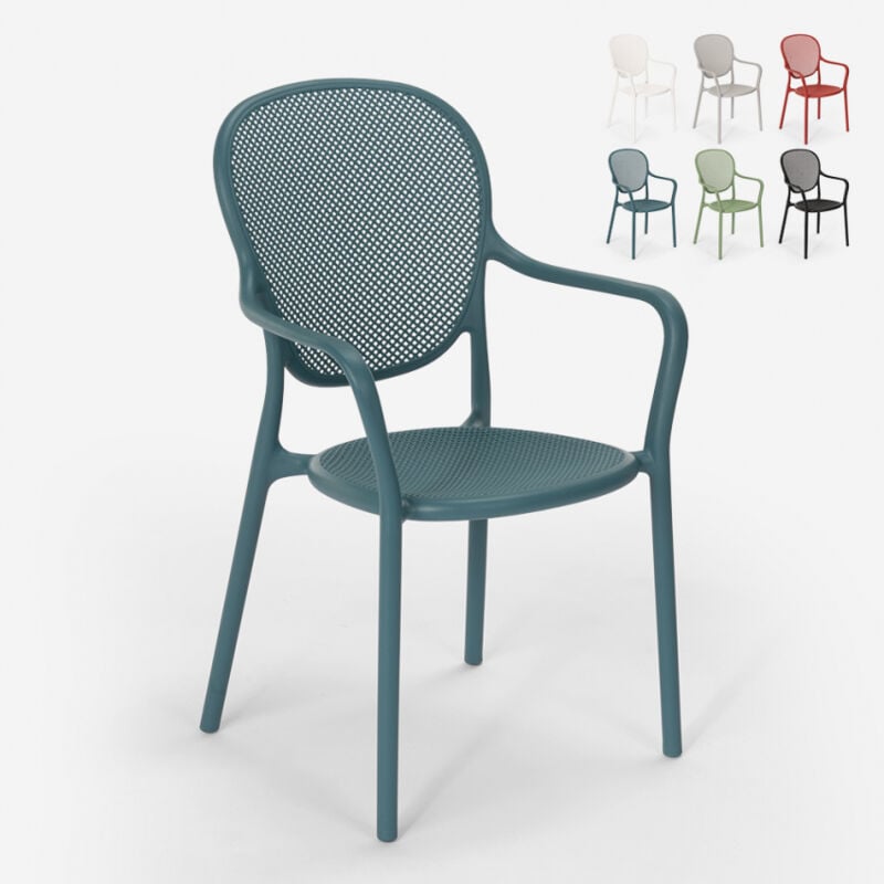 

Silla de diseño moderno para bar, restaurante y cocina al aire libre en polipropileno Clara | Azul Marino