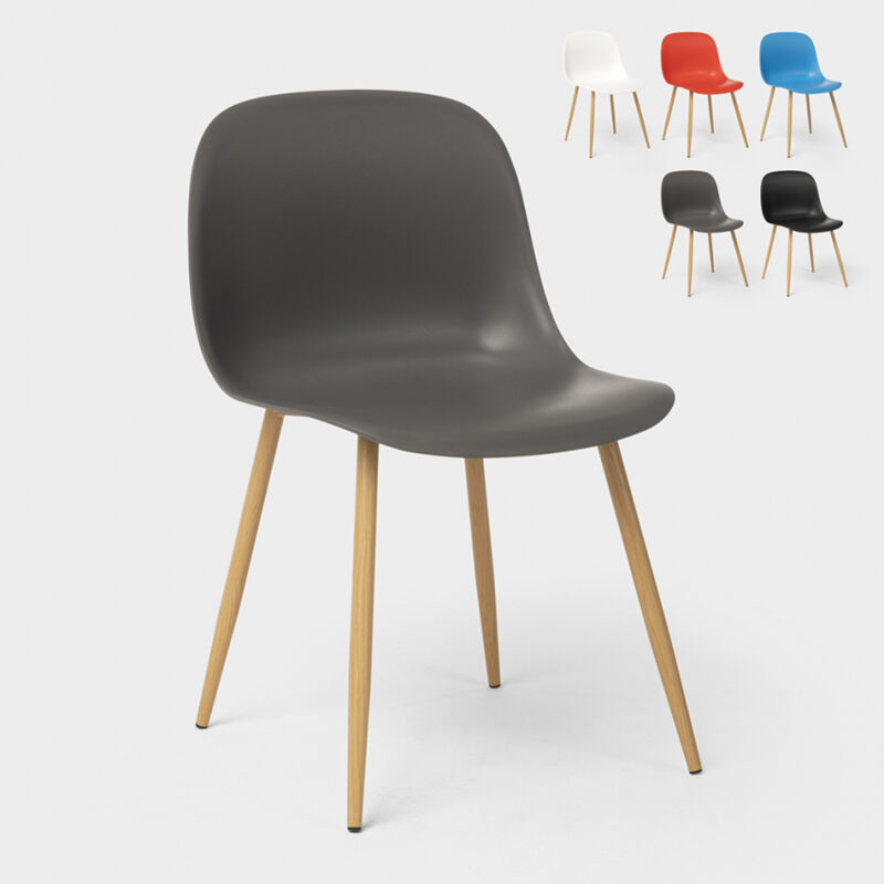 

Sillas de diseño escandinavo para cocina comedor restaurante Sleek | Gris