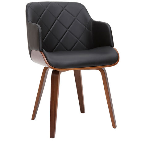Silla de diseño negra con nogal LUCIEN