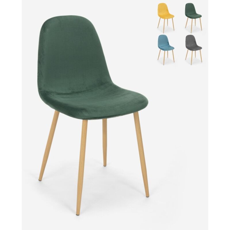 

Silla de diseño nórdica madera tela cocina bar restaurante Salmon | Verde oscuro