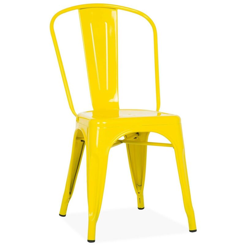 

Silla de diseño 'Tol' con estructura de acero pintada en amarillo.