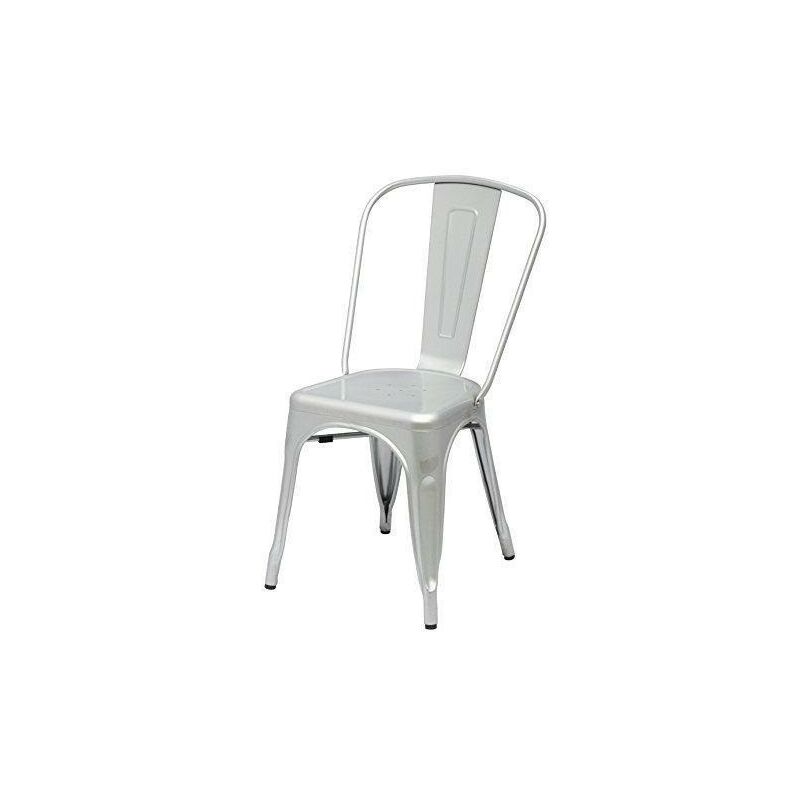 

Silla de diseño 'Tol' con estructura de acero pintada en gris plata.