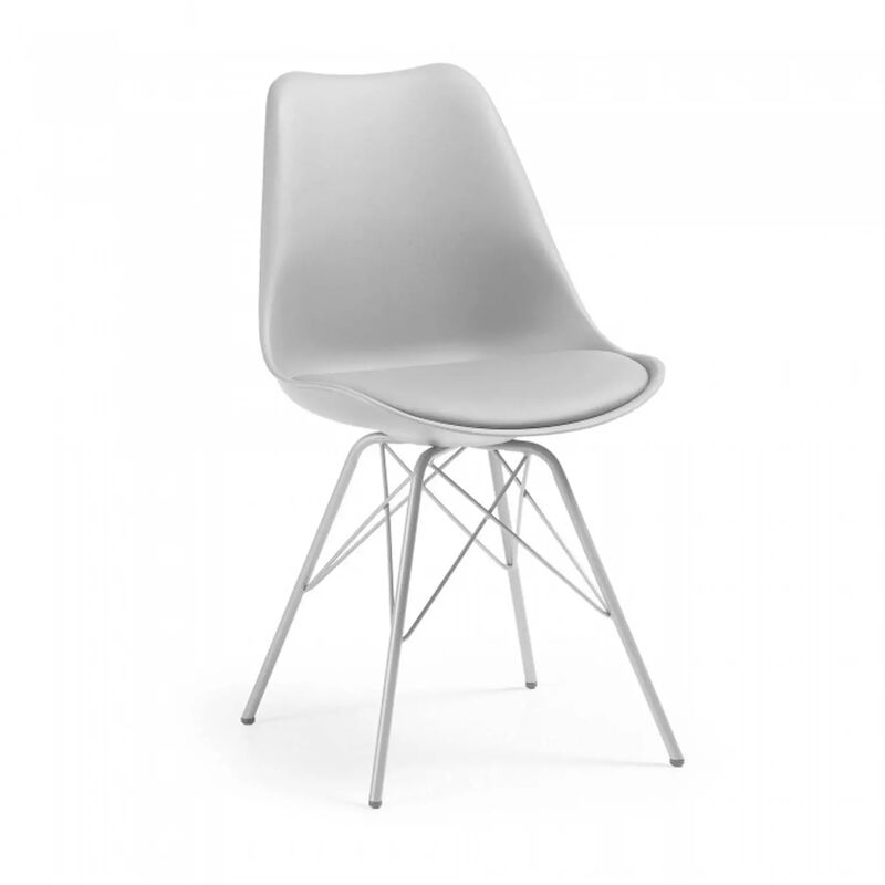 

Silla confidente Nordic diseño escandinavo pata metálica gris - gris