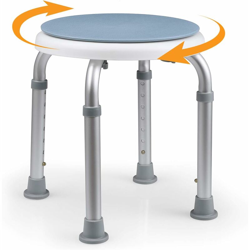 

Silla de Ducha, Silla de baño, Taburete de Baño Ajustable en Altura, Rotación de 360 ​​°