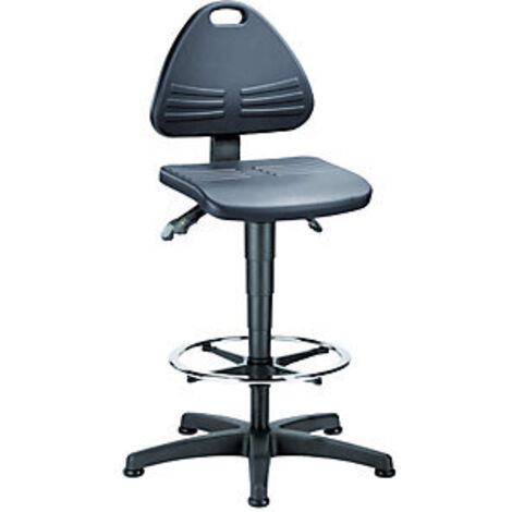 Silla de escritorio acolchado por espuma completa - con zapatillas y reposapiéss circular altura ajustable por lift de gas de 580 a 850 mm - C