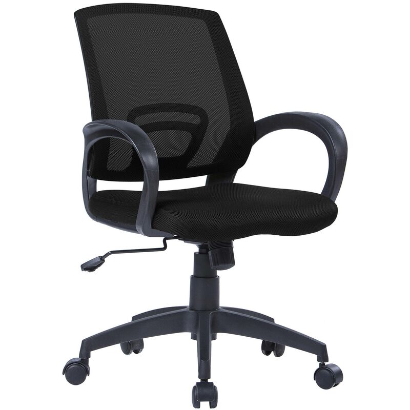 

Silla de escritorio Canton, juvenil, con brazos color negro - negro