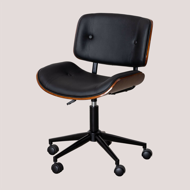 

Silla de Escritorio en Polipiel y Madera Amiel SKLUM - Negro-Palisandro