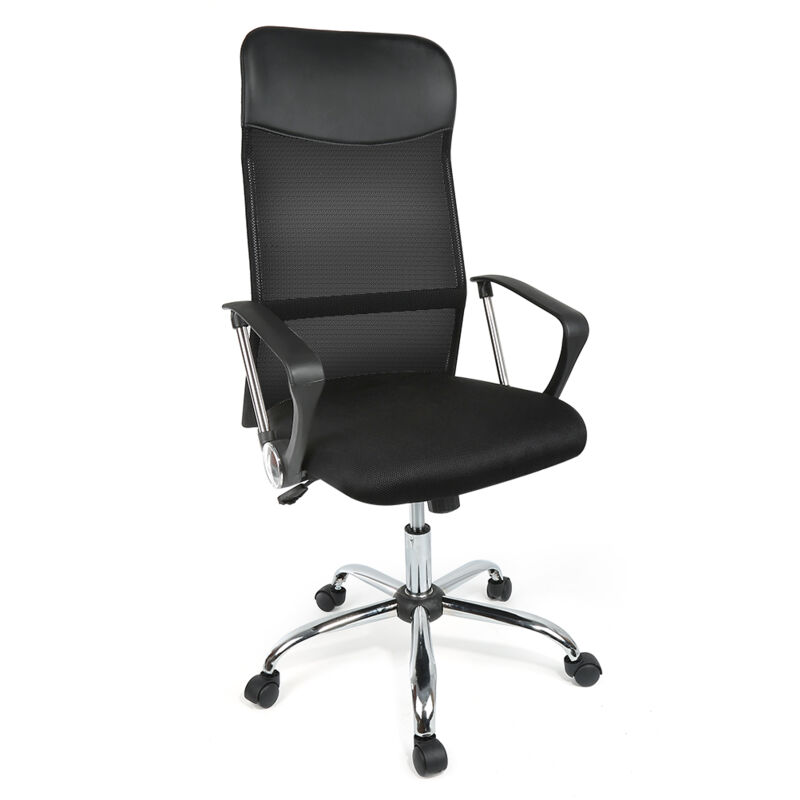 

Wyctin - Silla de escritorio ergonómica y cómoda con altura ajustable, negro