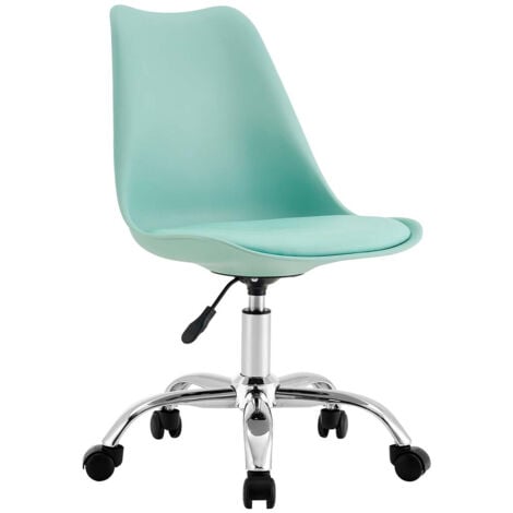 Silla de Escritorio Ergonómica con Ruedas Modelo Eyre de 7house , Silla Nórdica Acolchada Giratoria Moderna Altura Ajustable , Silla de Escritorio de Oficina Estudio Dormitorio 97x47x58cm