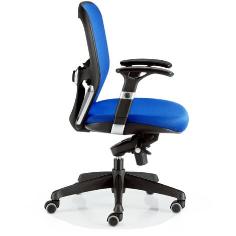 Silla de escritorio Euromof Boston Ergonómica con Soporte Lumbar Azul