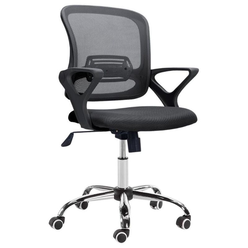 

Silla de escritorio color negro giratoria refuerzo lumbar tejido transpirable 3D mueble 93-101x60x60 cm